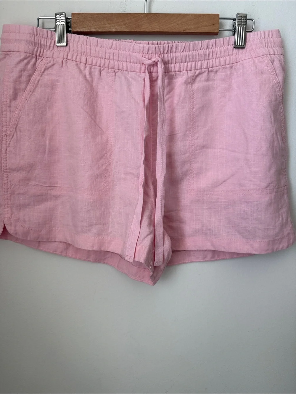 J Crew Pink Linen Blend Drawstring Shorts Size L